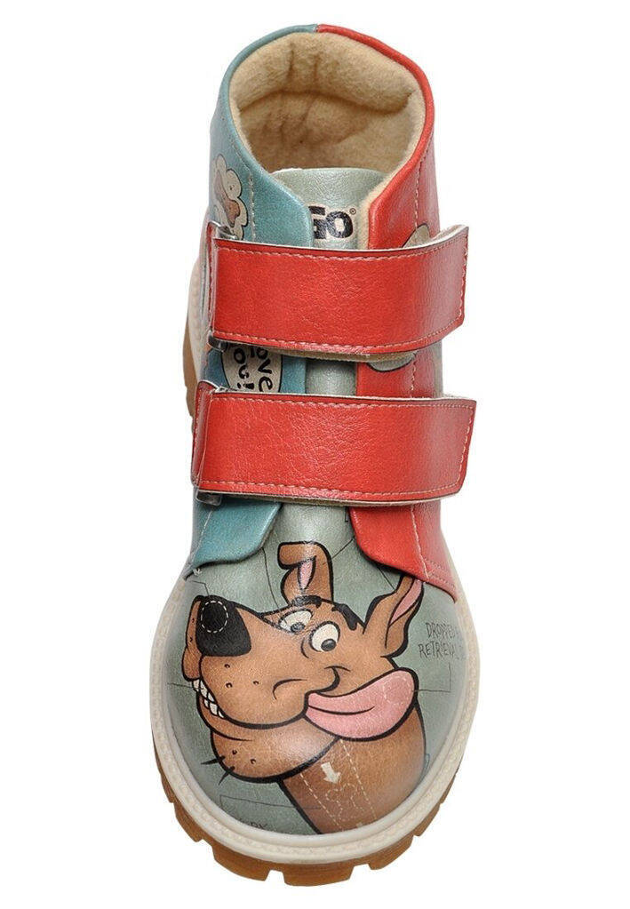 Çocuk Vegan Deri Çok Renkli Günlük Bot - Warner Bros Hungry Doo Scooby Doo Tasarım - 5