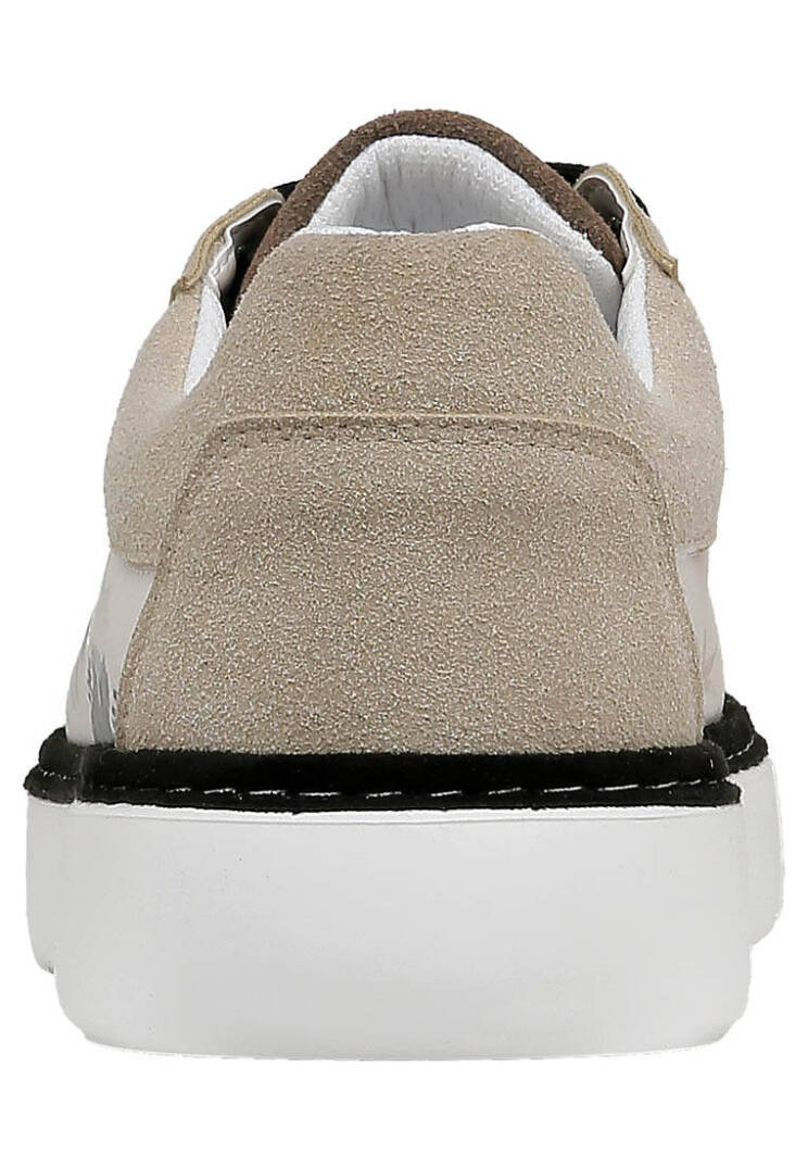 Erkek Vegan Deri Beyaz Sneakers - Japanese in Red Tasarım - 5