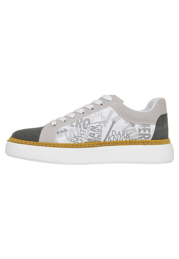 Erkek Vegan Deri Beyaz Sneakers - Warner Bros Batman Collage Tasarım - 6
