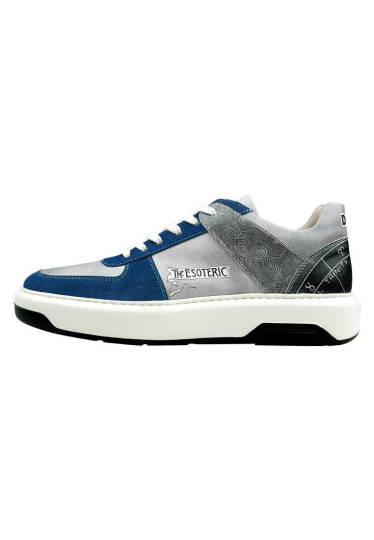 Erkek Vegan Deri Gri Sneakers - Esoteric Tasarım