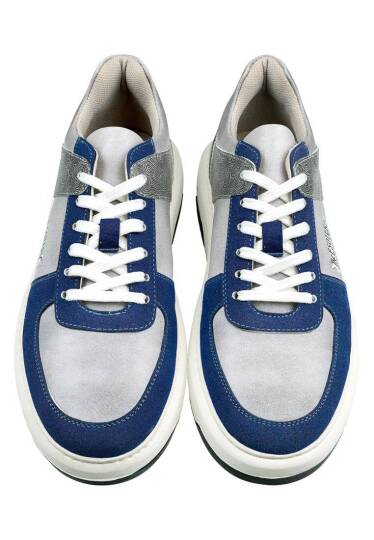 Erkek Vegan Deri Gri Sneakers - Esoteric Tasarım - 4