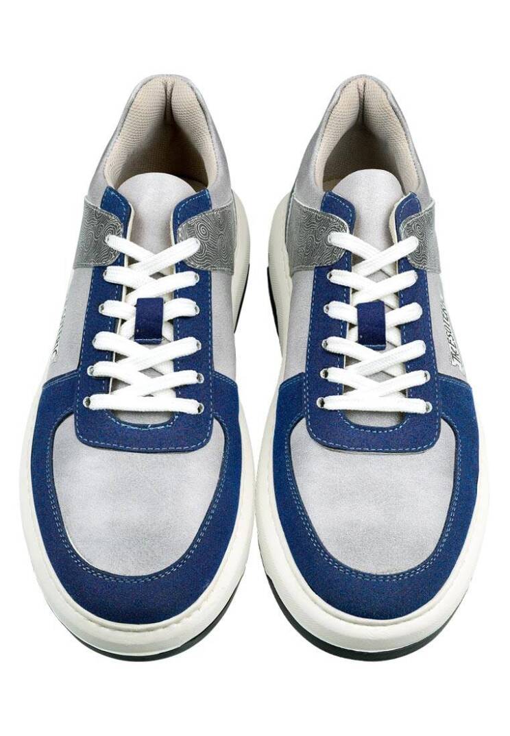 Erkek Vegan Deri Gri Sneakers - Esoteric Tasarım - 4