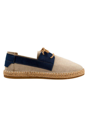 Erkek Vegan Krem Bağcıklı Espadril - Japanese Waves Tasarım - 4