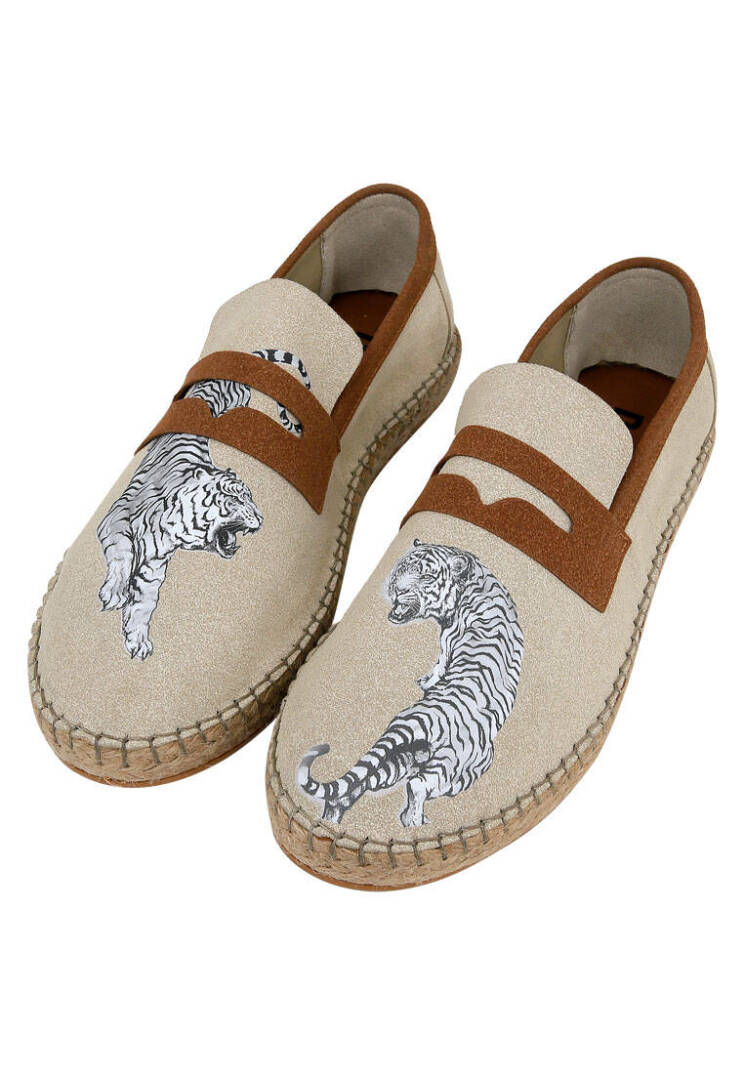Erkek Vegan Krem Espadril - Uptown Tigers Tasarım - 1