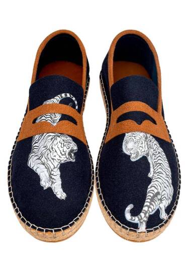 Erkek Vegan Lacivert Espadril - Uptown Tigers Navy Tasarım (1)