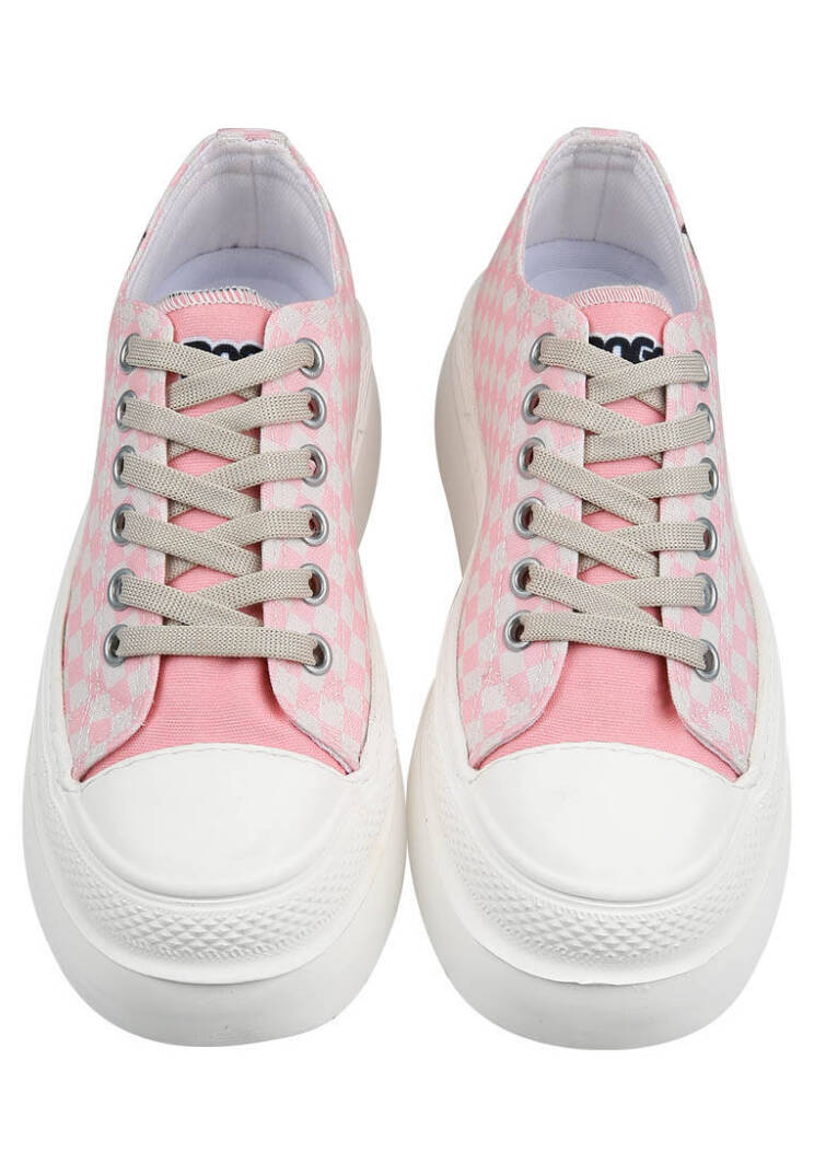 Kadın Vegan Beyaz Kalın Taban Sneakers - Big Steps Cat Tasarım - 4