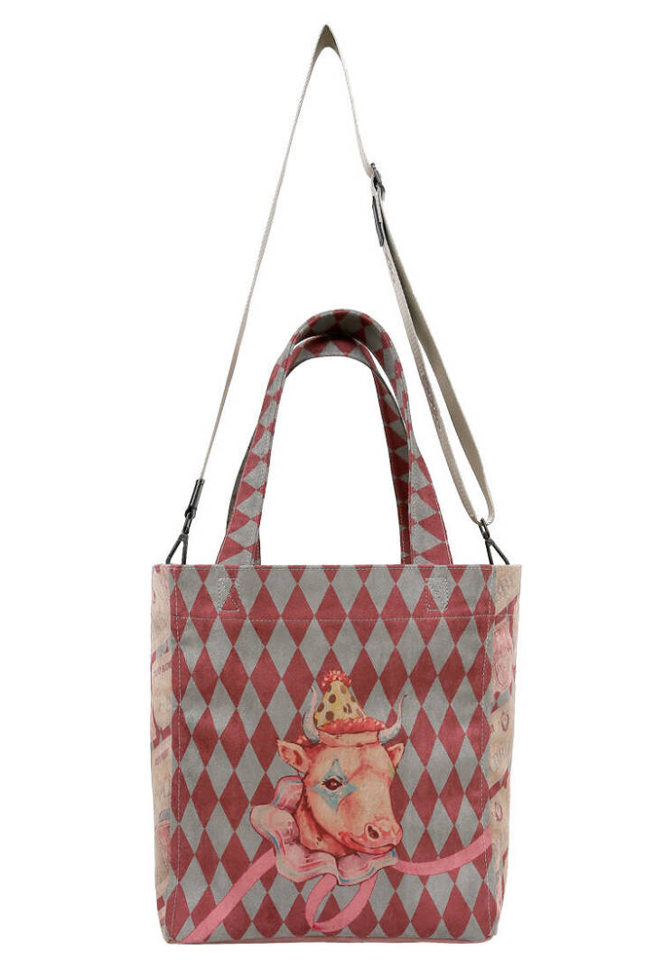Kadın Vegan Çok Renkli Large Tote Bag - Abbie Tasarım - 3