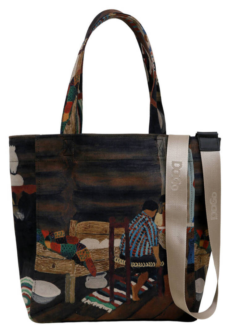 Kadın Vegan Çok Renkli Large Tote Bag - Family Time Tasarım - 2