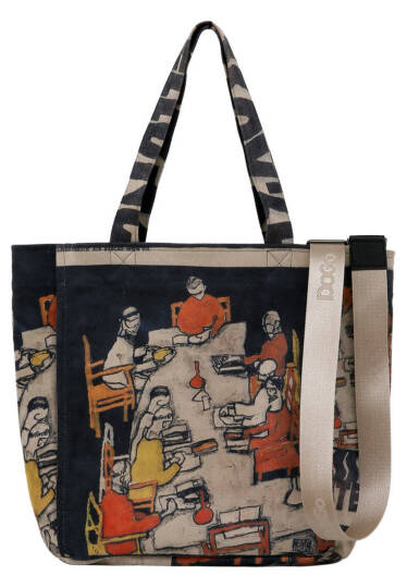 Kadın Vegan Çok Renkli Large Tote Bag - Supper Tasarım - 3