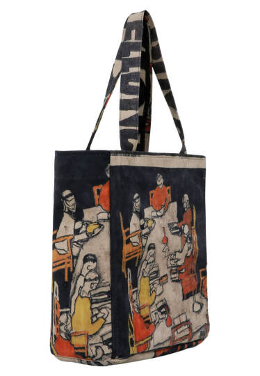 Kadın Vegan Çok Renkli Large Tote Bag - Supper Tasarım - 6