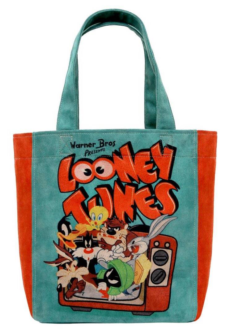 Kadın Vegan Çok Renkli Large Tote Bag - Warner Bros The Toon Parade Tasarım - 2