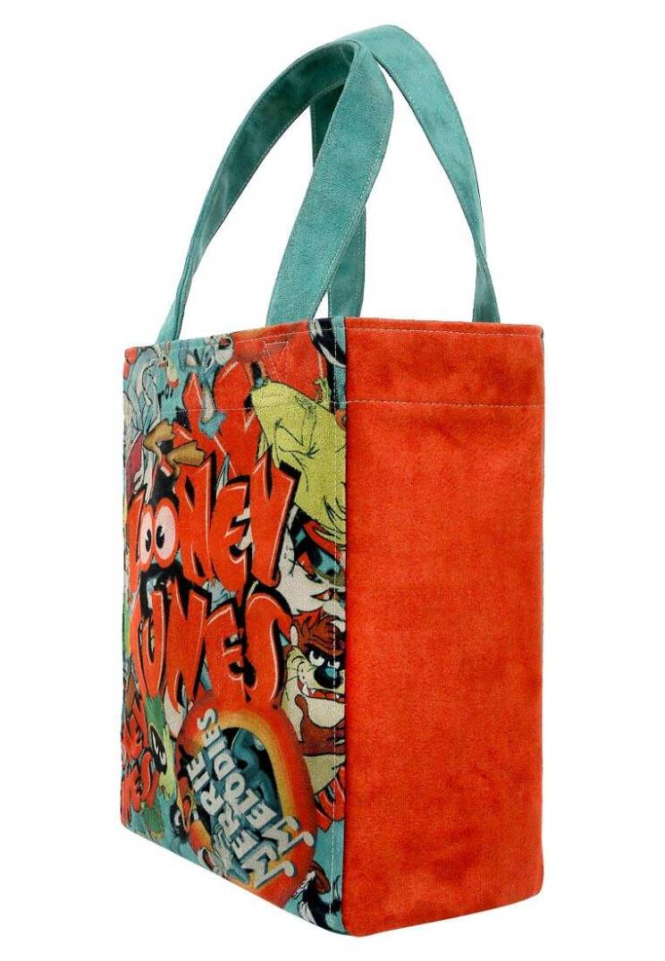 Kadın Vegan Çok Renkli Large Tote Bag - Warner Bros The Toon Parade Tasarım - 5