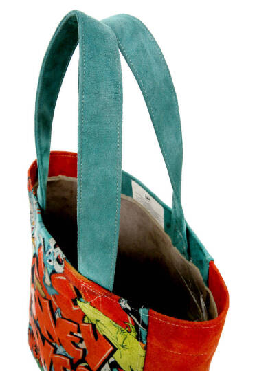 Kadın Vegan Çok Renkli Large Tote Bag - Warner Bros The Toon Parade Tasarım - 7