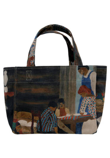 Kadın Vegan Çok Renkli Medium Tote Bag - Family Time Tasarım - 5