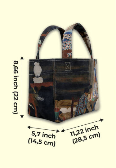 Kadın Vegan Çok Renkli Medium Tote Bag - Family Time Tasarım - 8