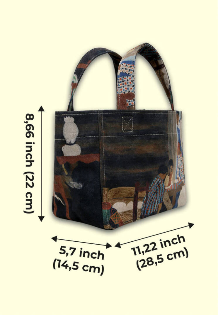 Kadın Vegan Çok Renkli Medium Tote Bag - Family Time Tasarım - 8