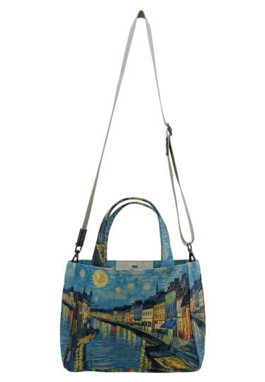 Kadın Vegan Çok Renkli Medium Tote Bag - Sea Sparkles Tasarım - 4
