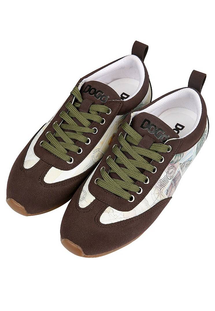 Kadın Vegan Deri Bej Sneakers - Ink and Pictures Tasarım - 2