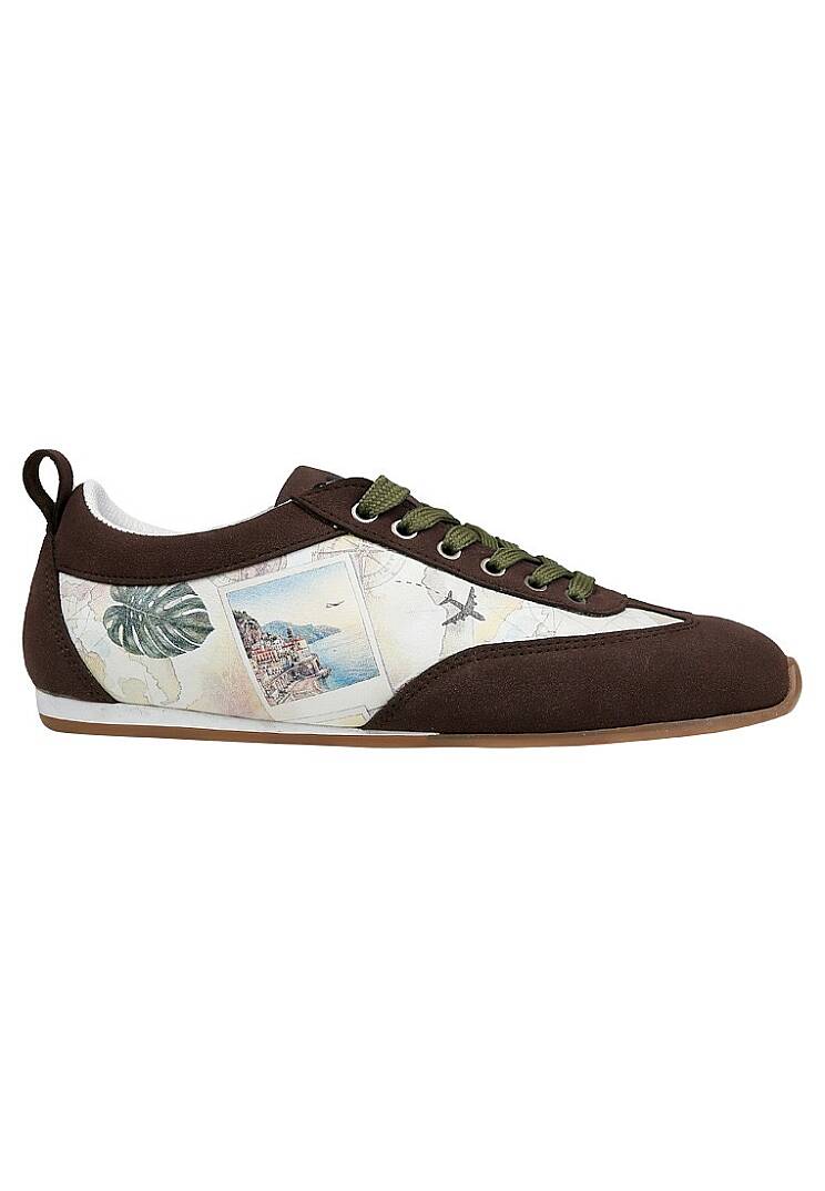 Kadın Vegan Deri Bej Sneakers - Ink and Pictures Tasarım - 3