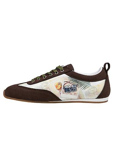 Kadın Vegan Deri Bej Sneakers - Ink and Pictures Tasarım - 6