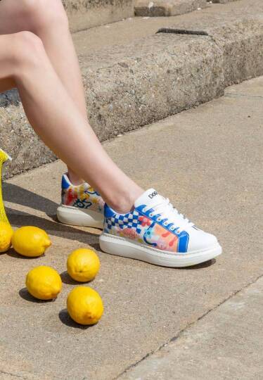 Kadın Vegan Deri Beyaz Sneakers - Azur Tasarım (1)