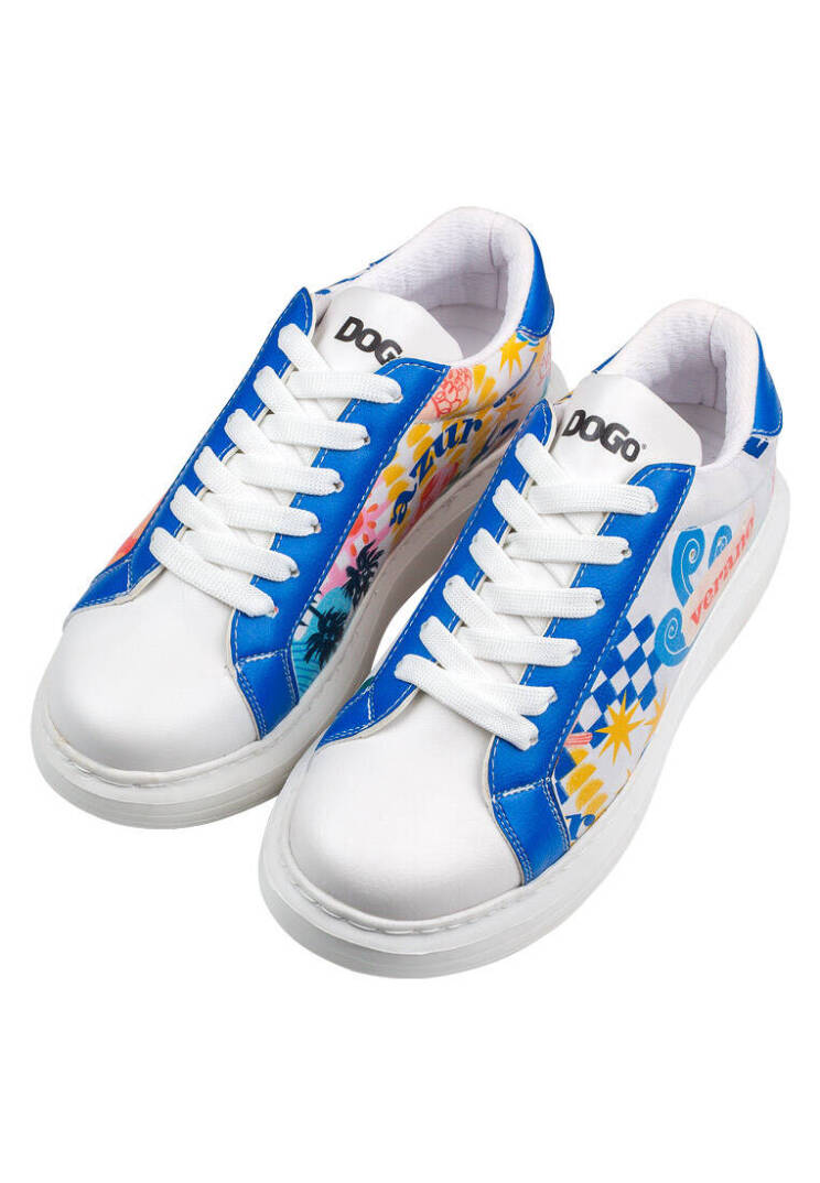 Kadın Vegan Deri Beyaz Sneakers - Azur Tasarım - 3
