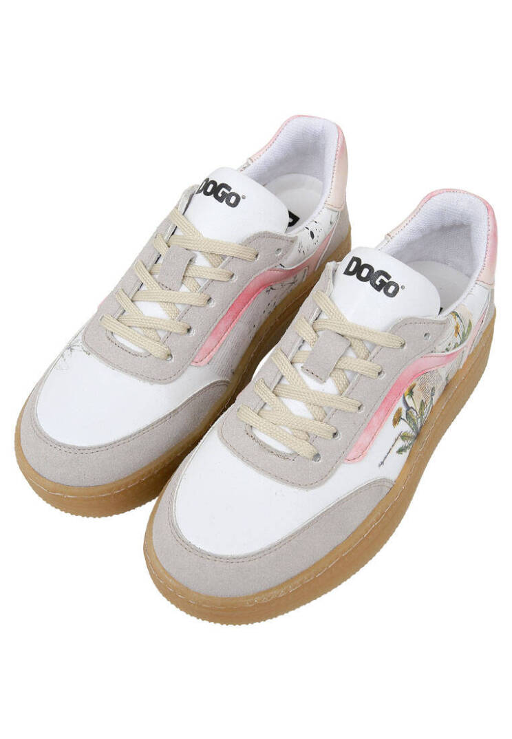Kadın Vegan Deri Beyaz Sneakers - Botanical Notes Tasarım - 4