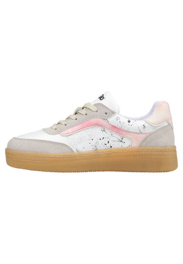 Kadın Vegan Deri Beyaz Sneakers - Botanical Notes Tasarım - 6