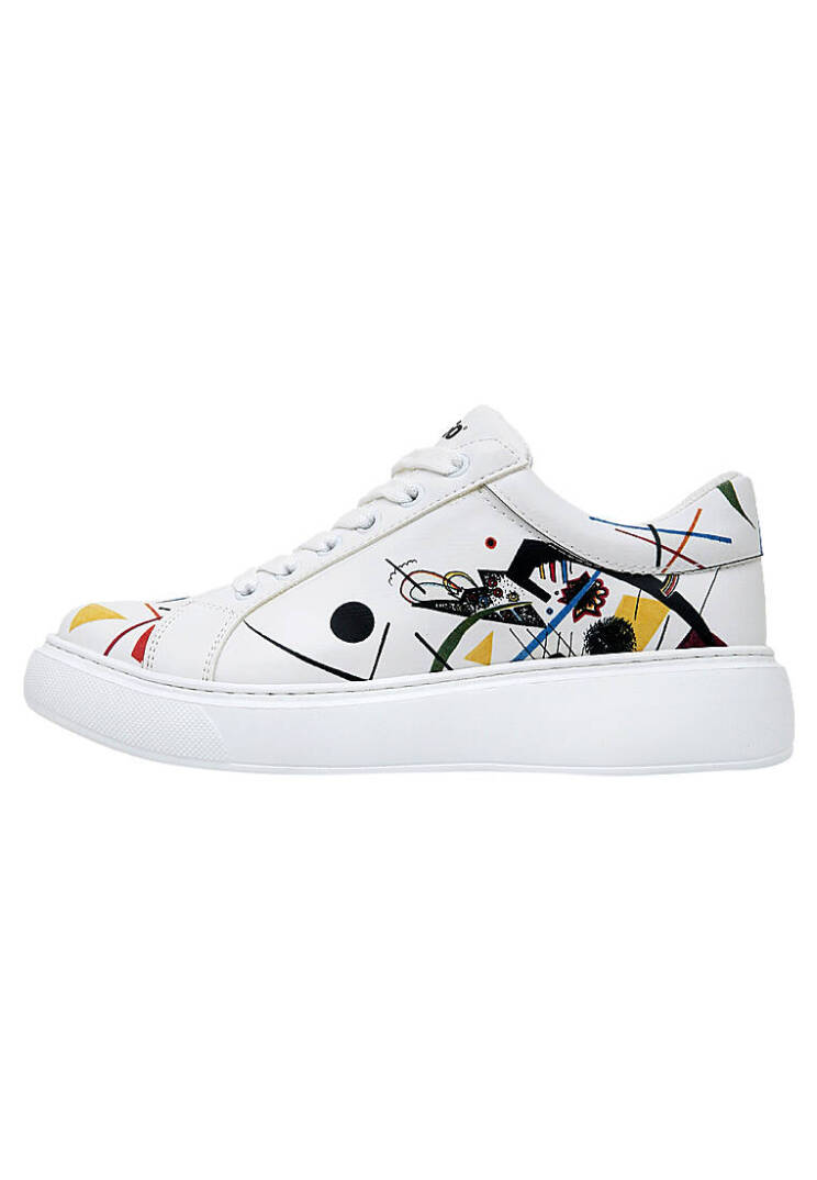 Kadın Vegan Deri Beyaz Sneakers - Crash of Neuron Tasarım - 6