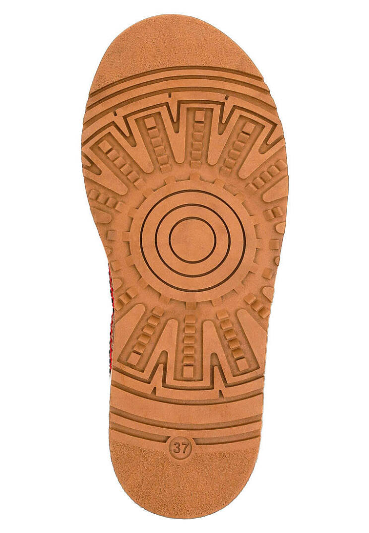 Kadın Vegan Deri Kahverengi İçi Peluş Bilekte Bot - Anatolian Patterns Tasarım - 6