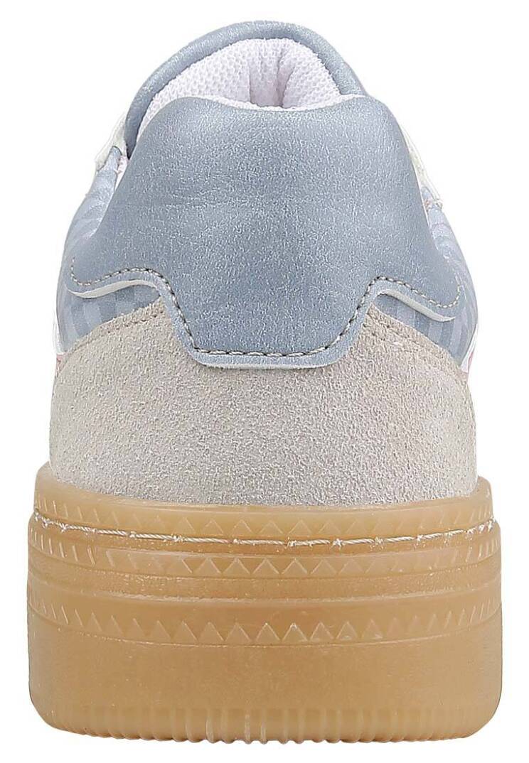 Kadın Vegan Deri Mavi Sneakers - Break the Silence Tasarım - 8
