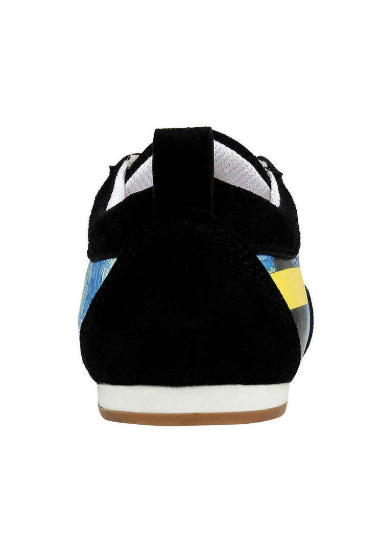 Kadın Vegan Deri Mavi Sneakers - Vincent van Gogh The Starry Night Tasarım - 8
