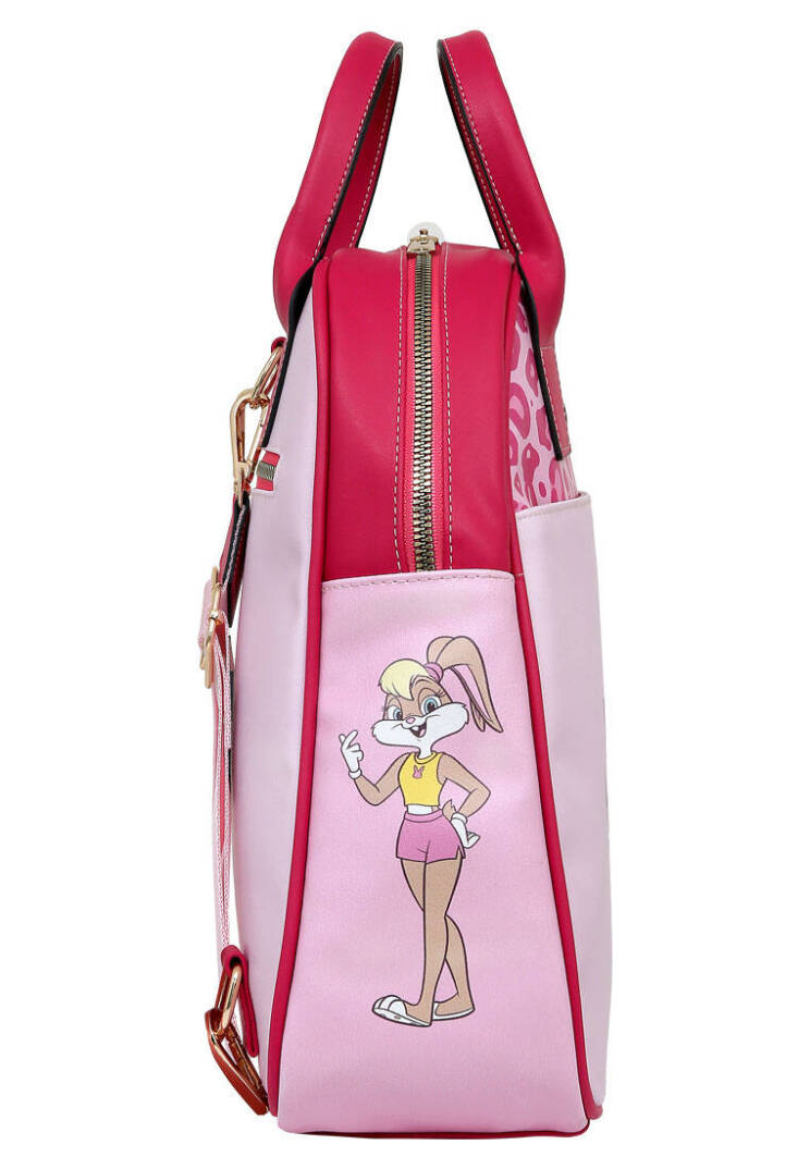 Kadın Vegan Deri Pembe Sırt Çantası - Warner Bros Looney Tunes Pink Leopard Lola Bunny Tasarım - 2