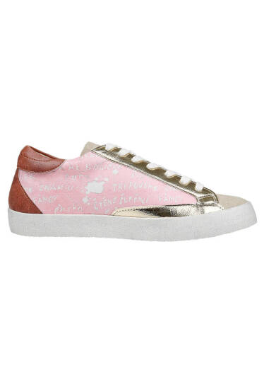 Kadın Vegan Deri Pembe Sneakers - Peak Tasarım - 3