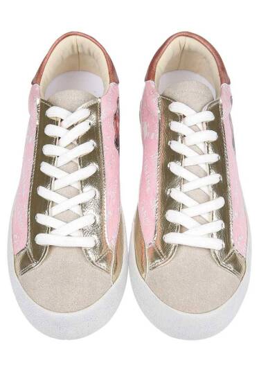 Kadın Vegan Deri Pembe Sneakers - Peak Tasarım - 4