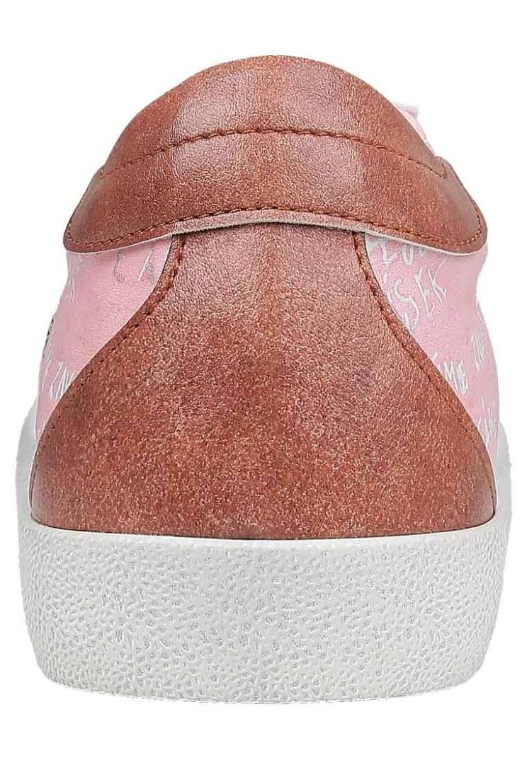 Kadın Vegan Deri Pembe Sneakers - Peak Tasarım - 8