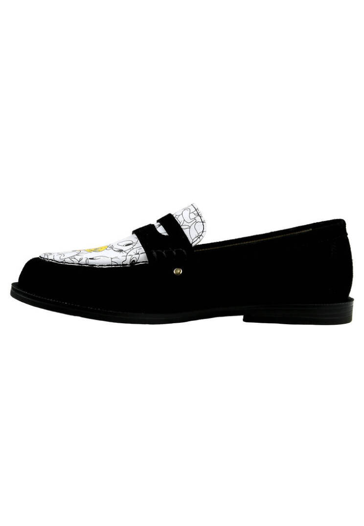 Kadın Vegan Deri Siyah Loafer - Warner Bros Looney Tunes Tweety Tasarım - 6