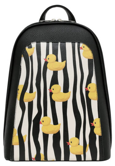 Kadın Vegan Deri Siyah Sırt Çantası - Ducky Tasarım - 2