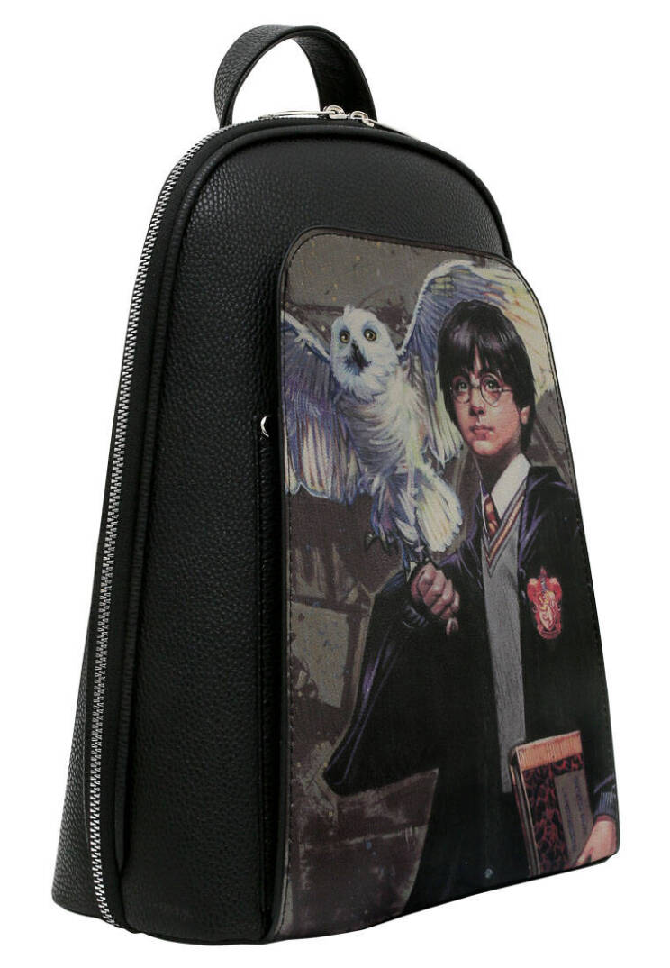 Kadın Vegan Deri Siyah Sırt Çantası - Warner Bros Harry And Hedwig Harry Potter Tasarım - 3