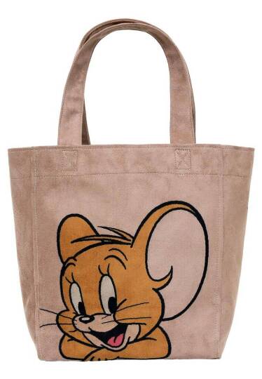 Kadın Vegan Krem Large Tote Bag - Warner Bros Smiles and Whiskers Tasarım - 2