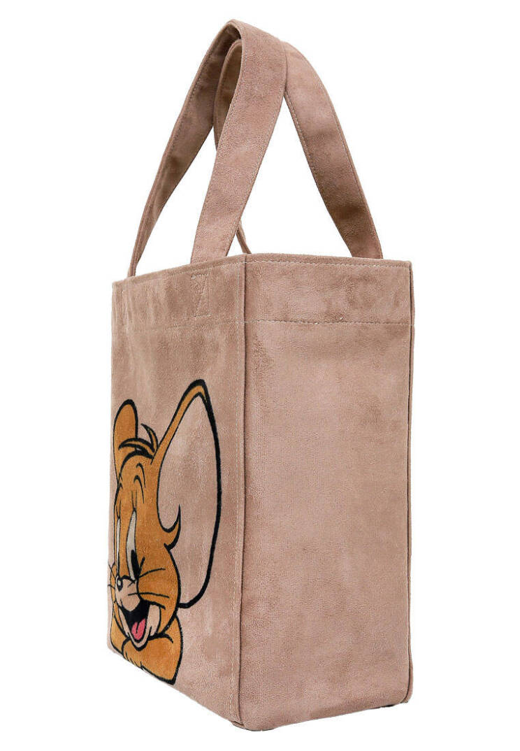 Kadın Vegan Krem Large Tote Bag - Warner Bros Smiles and Whiskers Tasarım - 5