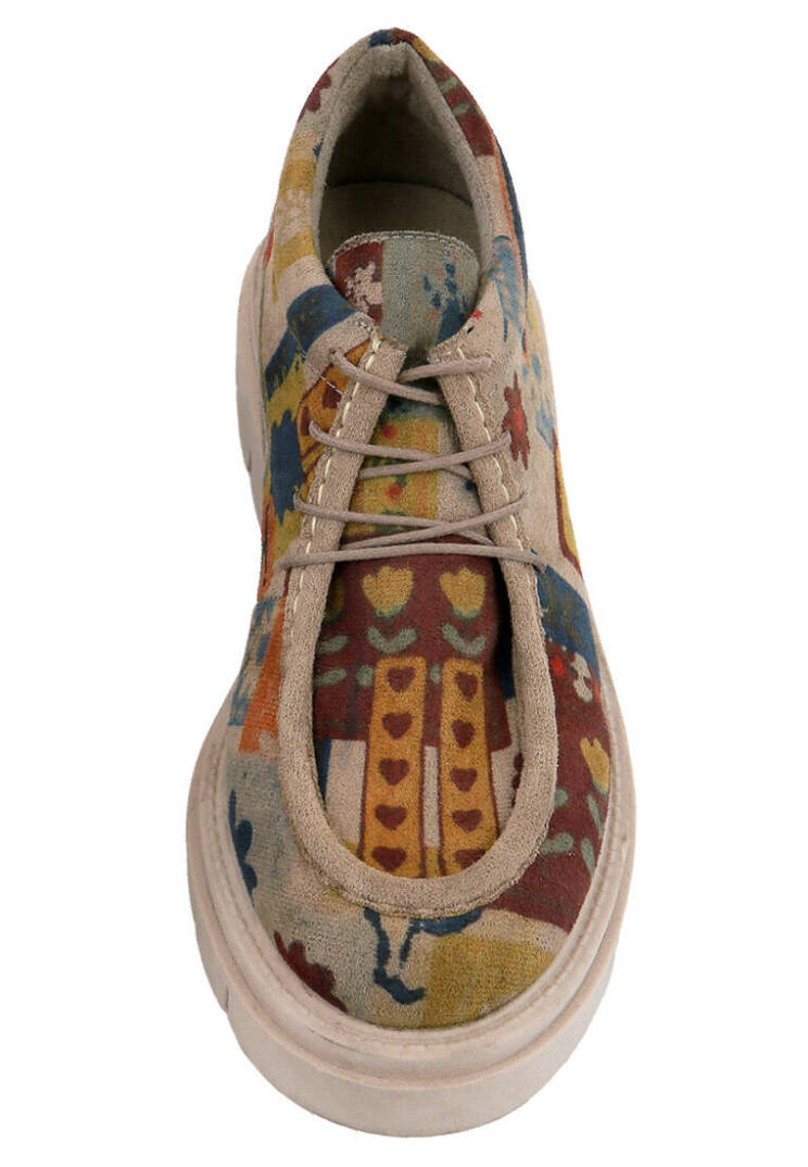 Kadın Vegan Krem Loafer - Anatolian Patterns Tasarım - 5