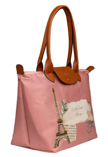 Kadın Vegan Pembe Large El Çantası - A Little Paris Always Tasarım - 3