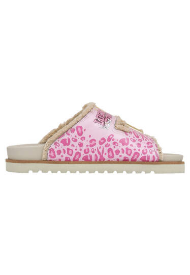 Kadın Vegan Pembe Leopar Terlik - Warner Bros Looney Tunes Bugs Bunny Pink Leopard Bunny Tasarım - 3