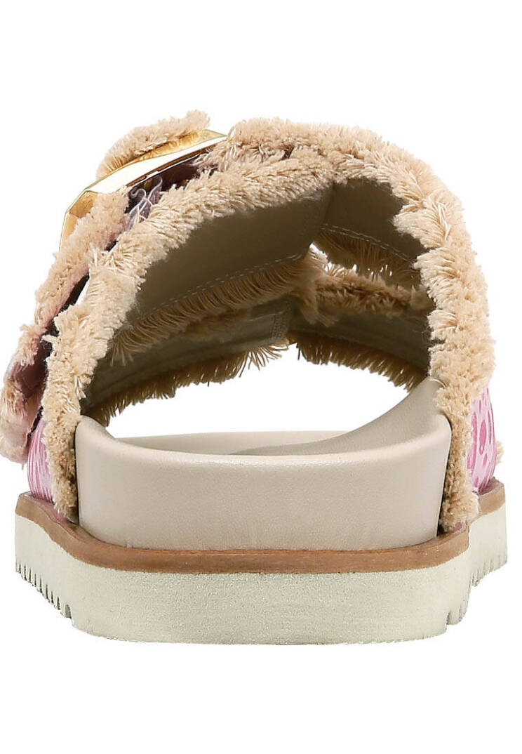 Kadın Vegan Pembe Leopar Terlik - Warner Bros Looney Tunes Bugs Bunny Pink Leopard Bunny Tasarım - 6
