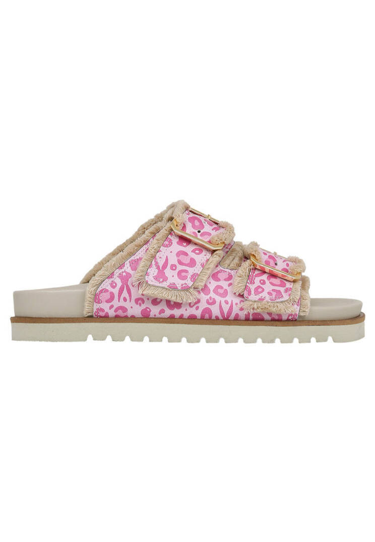 Kadın Vegan Pembe Leopar Terlik - Warner Bros Looney Tunes Bugs Bunny Pink Leopard Bunny Tasarım - 7