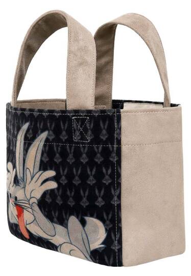 Kadın Vegan Siyah Medium Tote Bag - Warner Bros Bugs Bunny Playful Bugs Tasarım - 4