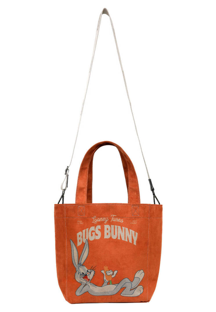 Kadın Vegan Turuncu Large Tote Bag - Warner Bros Red Hot Bunny Tasarım - 2