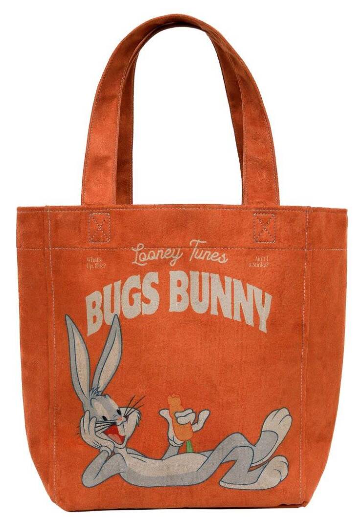 Kadın Vegan Turuncu Large Tote Bag - Warner Bros Red Hot Bunny Tasarım - 3