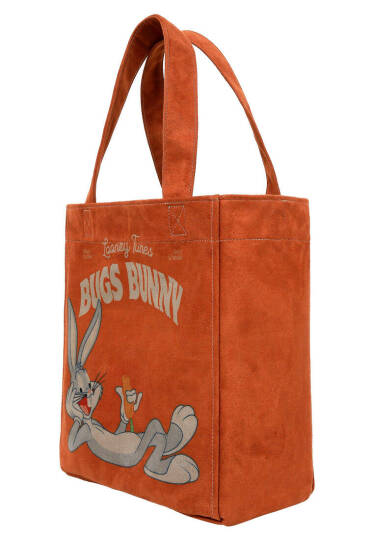 Kadın Vegan Turuncu Large Tote Bag - Warner Bros Red Hot Bunny Tasarım - 4
